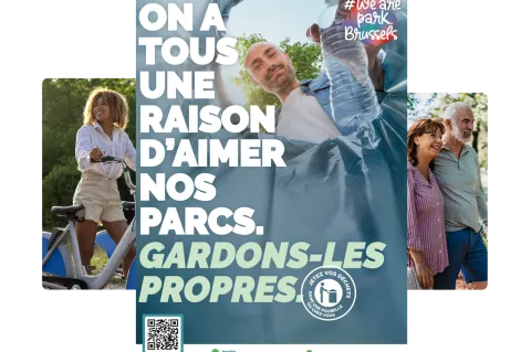 On a tous une raison d'aimer nos parcs. Gardons-les propres. Images de la campagne We Are Park 2025